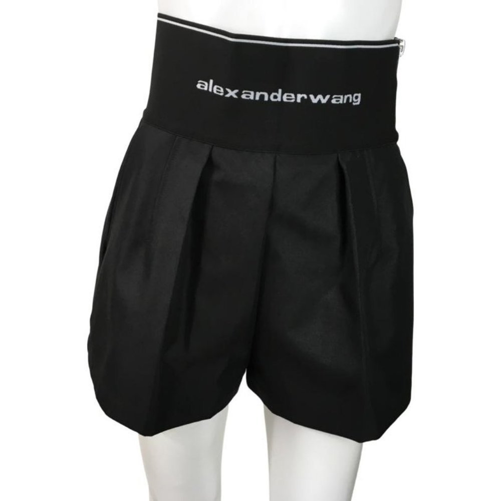 Alexanderwang Women's Safari Short In Cotton High Waist Tailoring Black Color